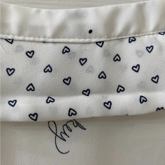 LC Lauren Conrad Disney White Sleeveless XS Blouse Bow & Minnie Mickey - Picture 9 of 10